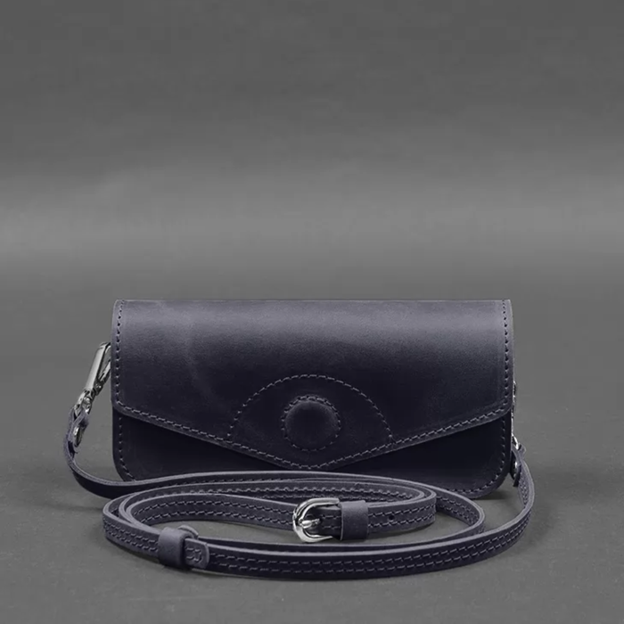Crazy Horse Leather Glasses Case Mini Crossbody Bag