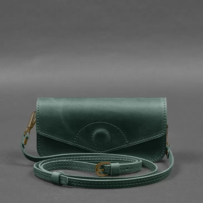 Crazy Horse Leather Glasses Case Mini Crossbody Bag