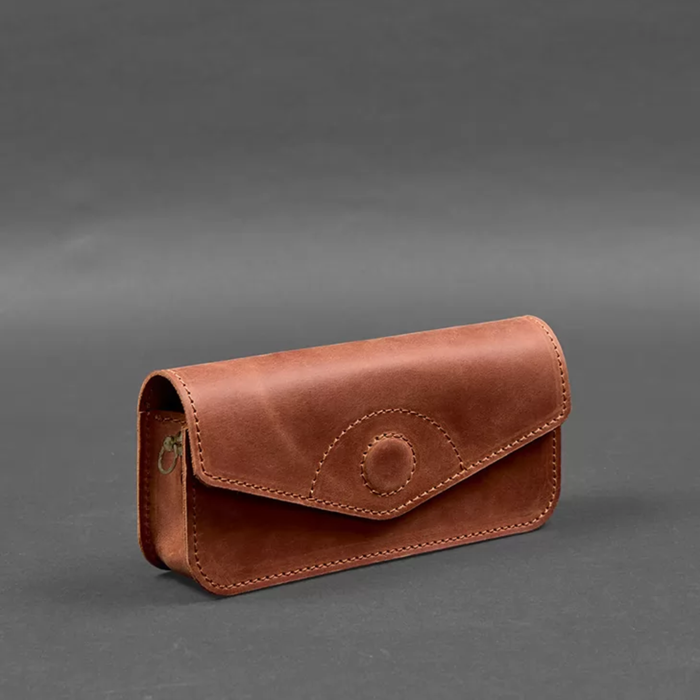 Crazy Horse Leather Glasses Case Mini Crossbody Bag