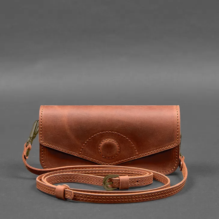 Crazy Horse Leather Glasses Case Mini Crossbody Bag