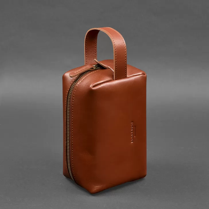 Crust Leather Makeup Organizer Pouch with Secure Zipper