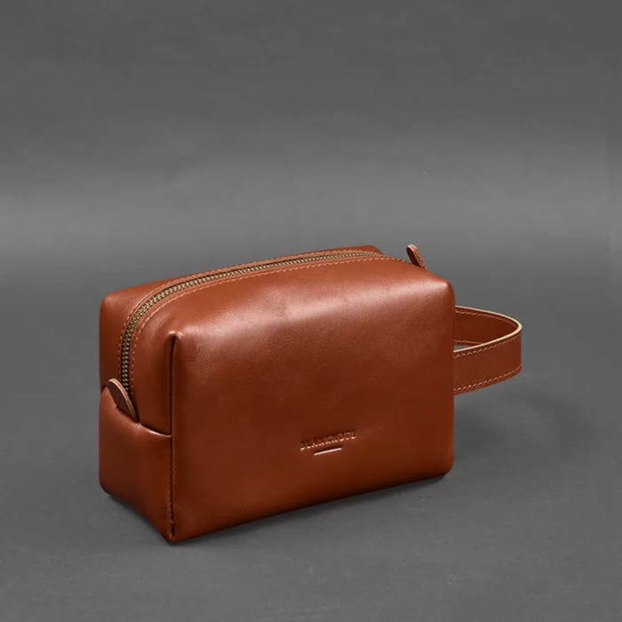 Crust Leather Makeup Organizer Pouch with Secure Zipper