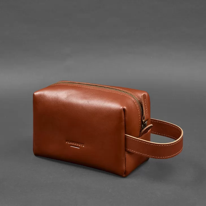Crust Leather Makeup Organizer Pouch with Secure Zipper