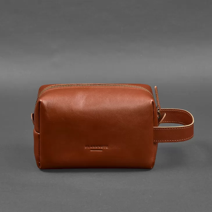 Crust Leather Makeup Organizer Pouch with Secure Zipper