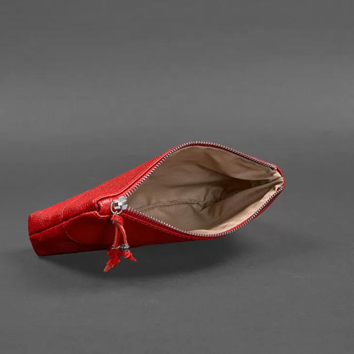 Women’s Floater Leather Makeup Bag with Zipper