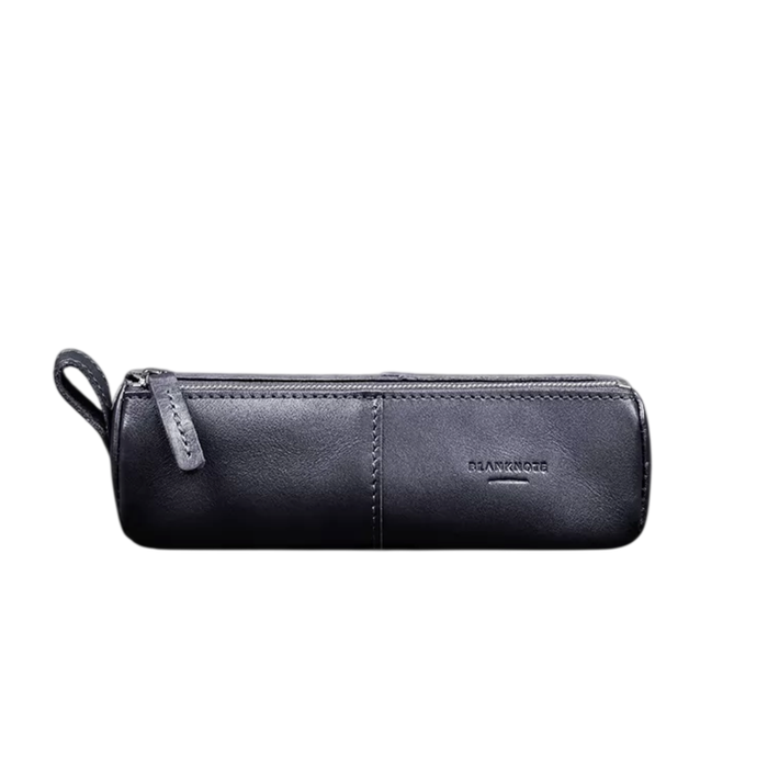 Crust Leather Pencil Case Glasses Holder with Zipper