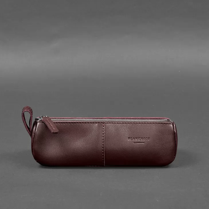 Crust Leather Pencil Case Glasses Holder with Zipper