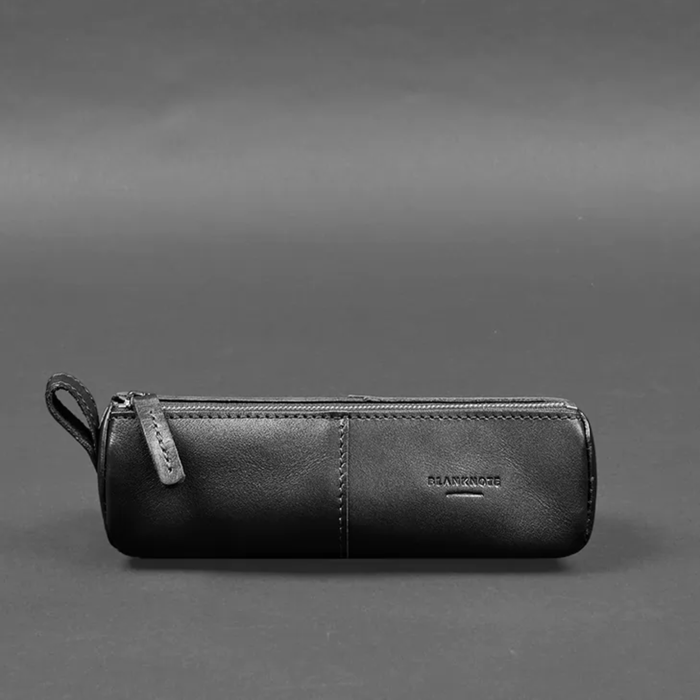 Crust Leather Pencil Case Glasses Holder with Zipper