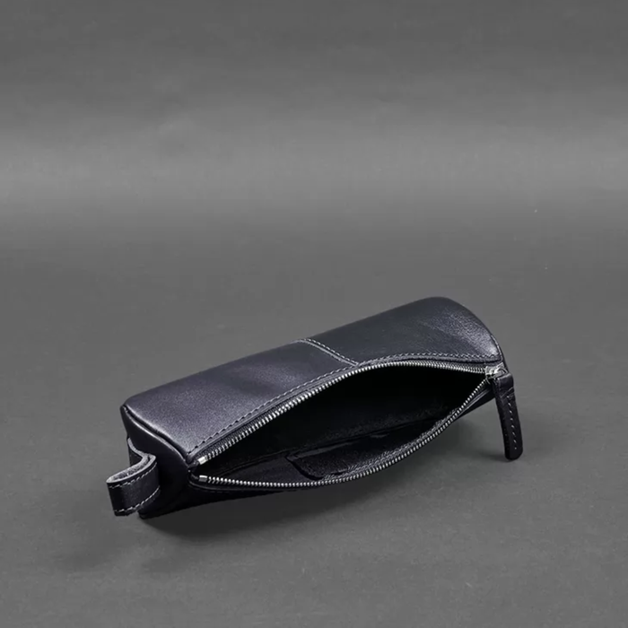 Crust Leather Pencil Case Glasses Holder with Zipper