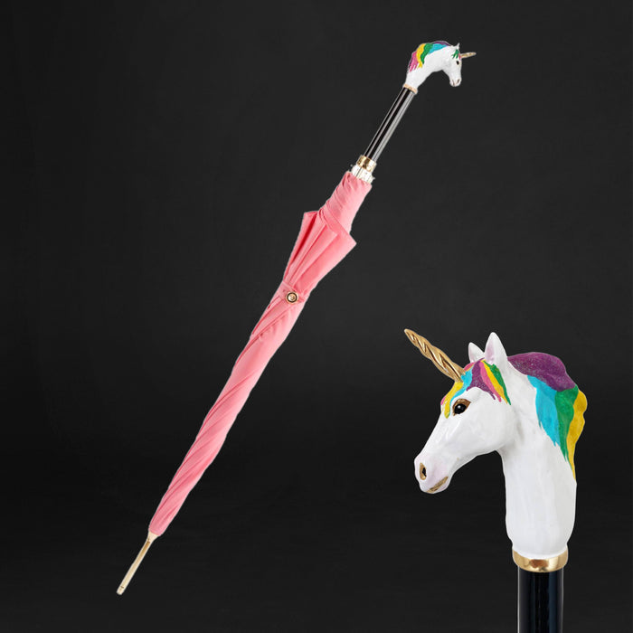 Unique Exclusive Design Pretty Unicorn Handle Pink Umbrella