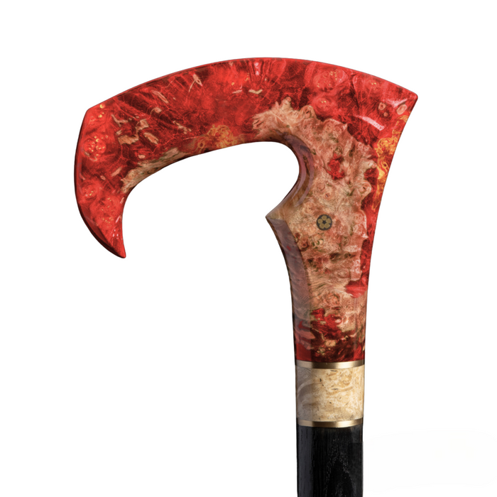 Art Fashionable Walking Cane, Red Curly Maple Handle
