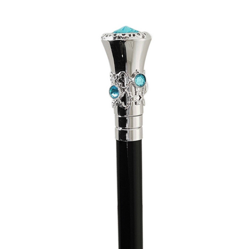 Chic Aquamarine Crystal Walking Stick