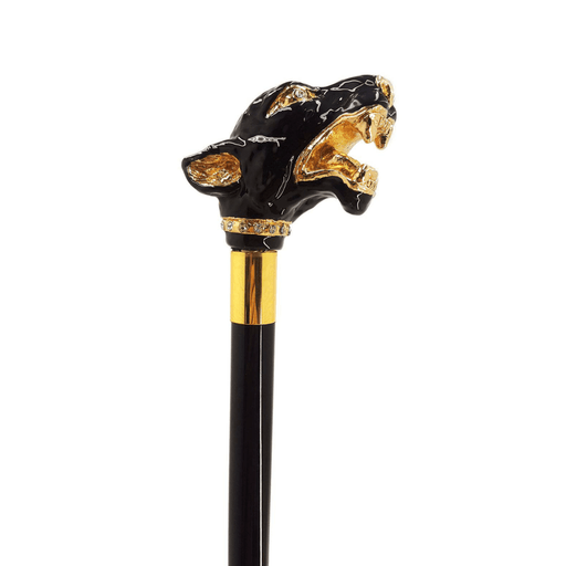 Luxury Gold Plated Dog - Hand Enamelled Walking Cane