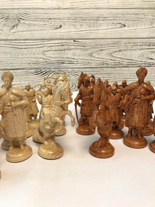 Set of Wooden Chess Pieces, Collectible Chess Pieces