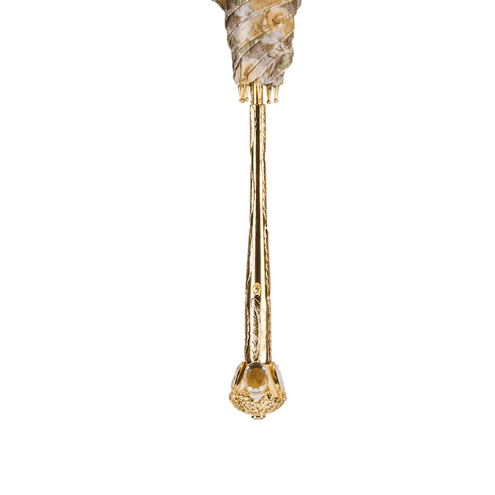 Jeweled Brass Flowered Rainproof Unique Manual Parasol