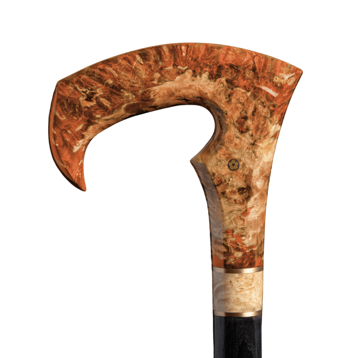 Handmade Unique Burl Walking Cane with Comfortable Handle