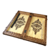 Artisanal carved wooden backgammon game