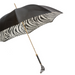 Unique Enameled Zebra Handle Double Black Cloth Umbrella