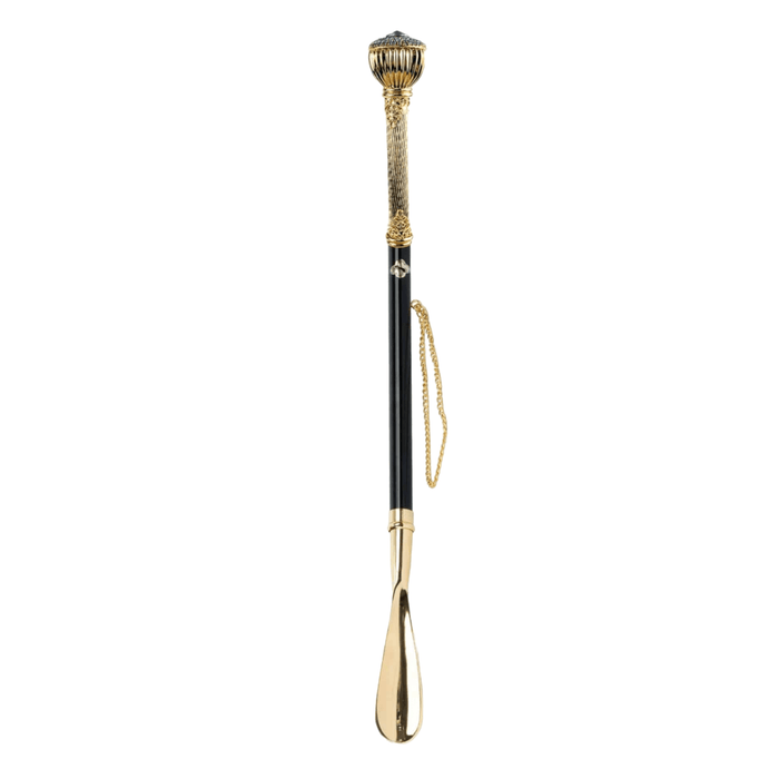 24K Gold-plated Shoehorn with Aquamarine Crystals