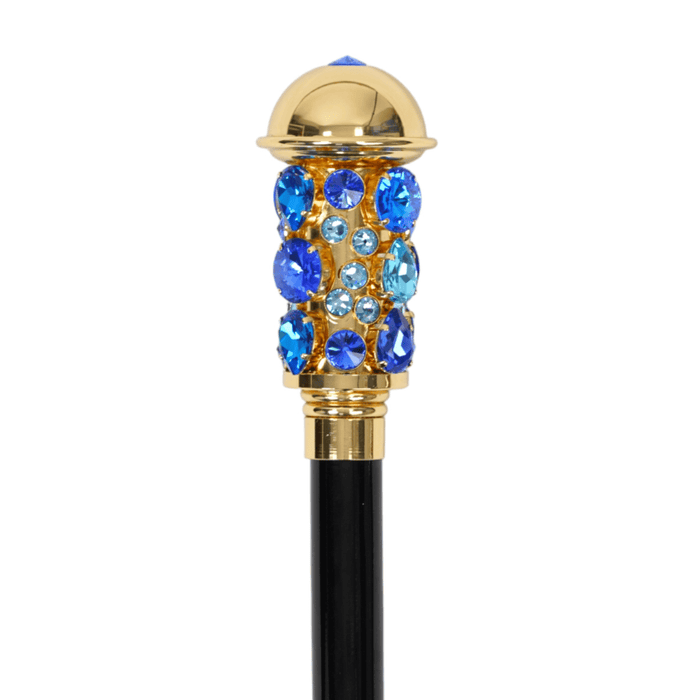 24K Gold-Plated Walking Cane Embellished with Crystals