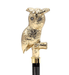 24K Gold Plated Walking Cane with Owl and Swarovski Crystals