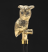 24K Gold Plated Walking Cane with Owl and Swarovski Crystals