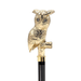 24K Gold Plated Walking Cane with Owl and Swarovski Crystals