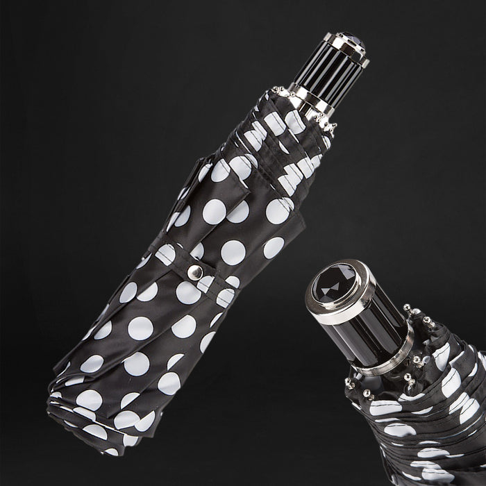 Modern B&W Polka Dots Chic Unique Folding Umbrella