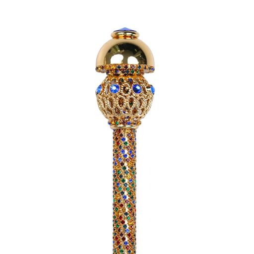 Luxury Crystal-Encrusted Golden Walking Cane
