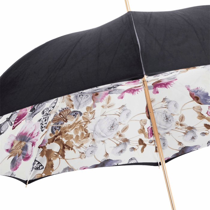 Purple Butterfly Black Print Designer Umbrella