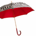 statement red zebra print umbrella with exclusive designer handle - double layer 