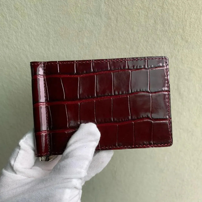 Chic Men's Luxury Wallet in Italian Crocodile Pattern Leather