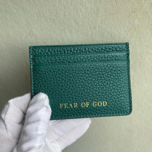 Handcrafted Green Leather Card Holder Wallet