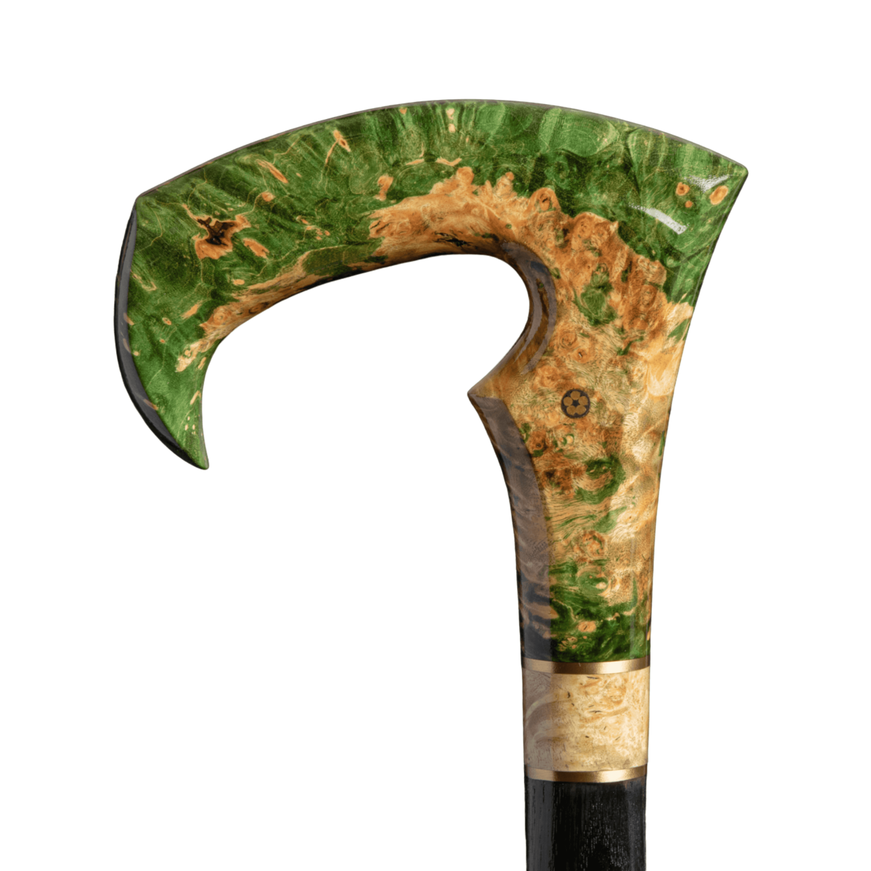 Modern Green Burl Handle Walking Cane, Comfortable Style