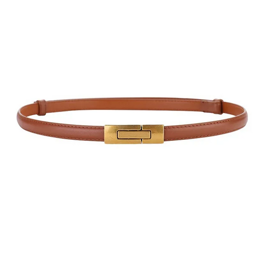 Elegant Skinny Patent Genuine Leather Slim Belt for Dress