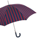 traditional striped umbrella with navy leather