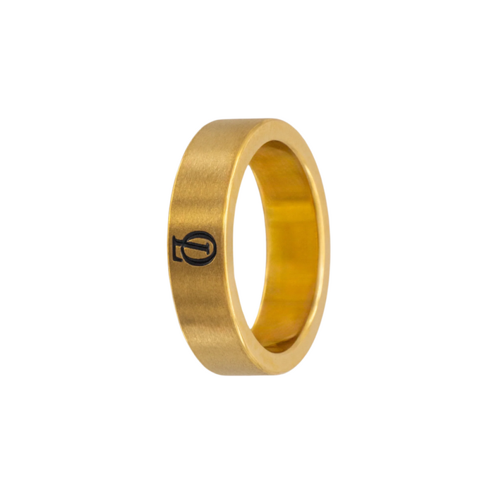 Gold Outrage Signature Band Ring 5MM