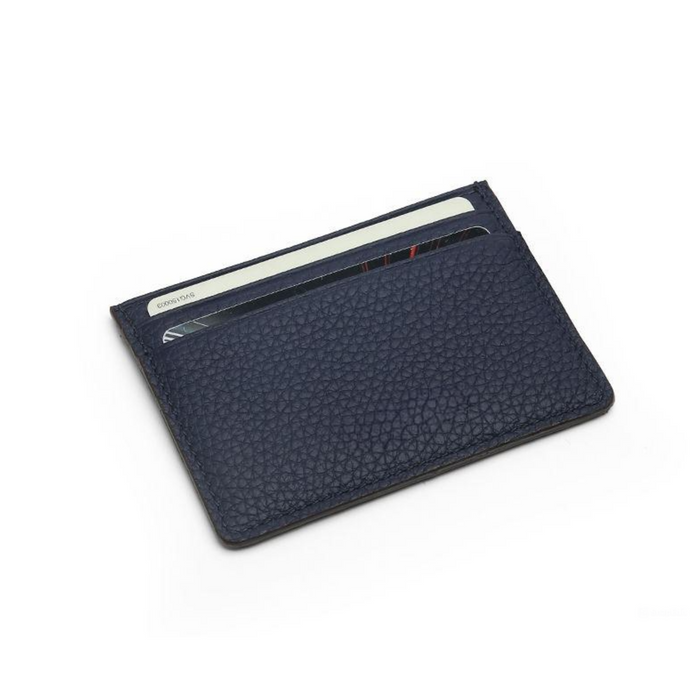 Elegant Navy Minimalist Leather Card Holder