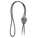 Men's Blue Bolo Tie Turquoise Wedding Tie Stone Bolo Black