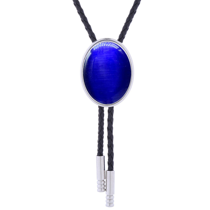 Mens Cat's Eye Bolo Tie Mens Bolo Tie For Wedding Blue