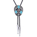 Men's Blue Bolo Tie Turquoise Wedding Tie Stone Bolo Black