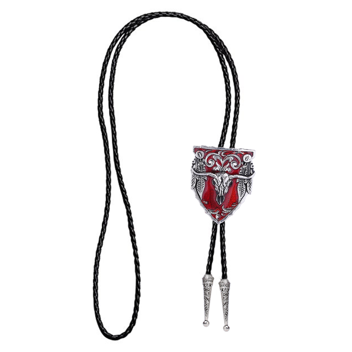 Longhorn Bolo Tie Red Mens Western Tie Buffalo Bolo