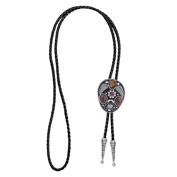 Tiger's Eye Bolo Ties Women's Suit Brown Tie Stone Bolo