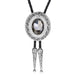 Rhinestone Bolo Tie Bolo Necktie Glass Stone Unique White Bolo