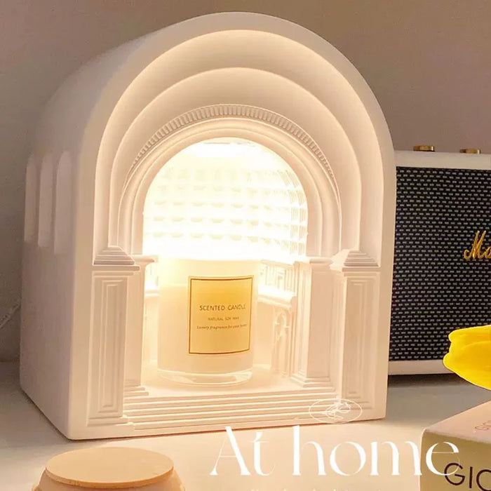 Elegant Aroma Candle Warmer with a Minimalist Table Lamp Design