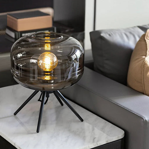 Sleek Tripod Base Glass Table Lamp with Contemporary Design