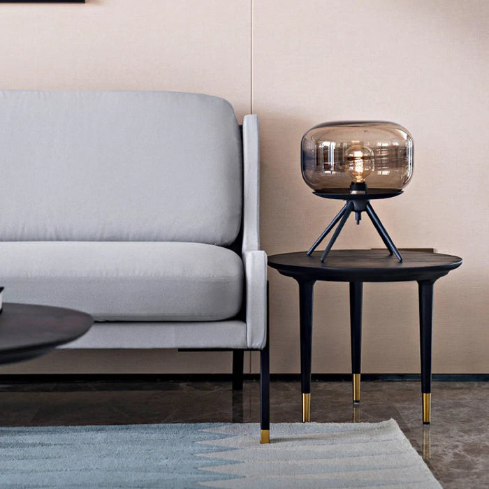 Sleek Tripod Base Glass Table Lamp with Contemporary Design