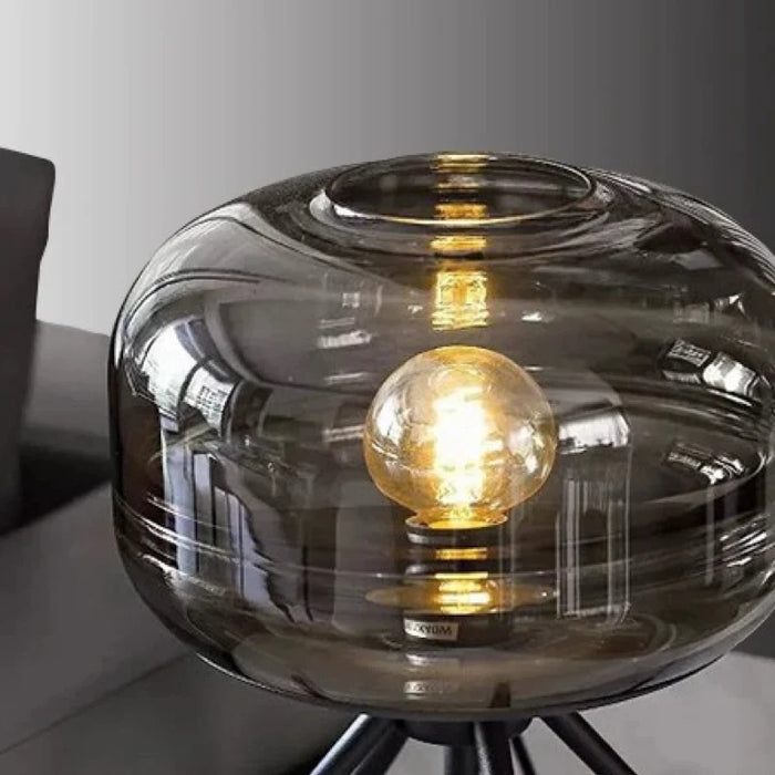 Sleek Tripod Base Glass Table Lamp with Contemporary Design