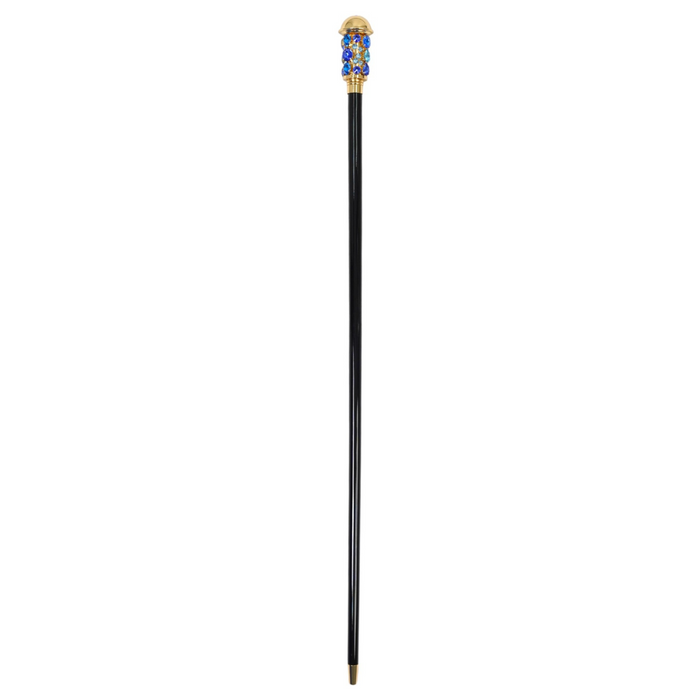 24K Gold-Plated Italian Walking Cane with Crystals – Handmade Luxury