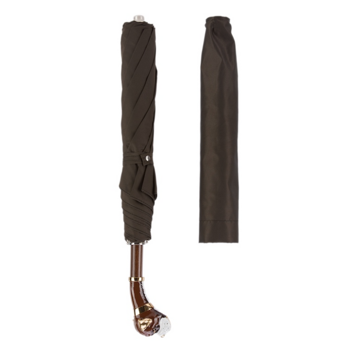 designer men's umbrella with sculpted boxer handle